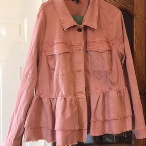 Lane Bryant ruffle jean jacket